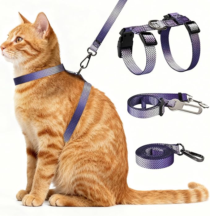 Cat Harness and Leash Set, 3-in-1 Escape Proof Adjustable, Comfortable Soft by Unknown