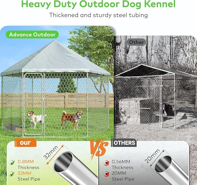 6.8x6.8 FT Outdoor Dog Kennel Outside Heavy Duty Dog Enclosure - Image 3