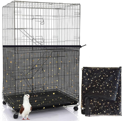 Bird Cage Seed Catcher, 60-118'' Large Bird Cages Cover, 31.5'' H Adjustable by LYMOI