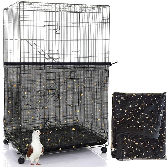 Bird Cage Seed Catcher, 60-118'' Large Bird Cages Cover, 31.5'' H Adjustable by LYMOI