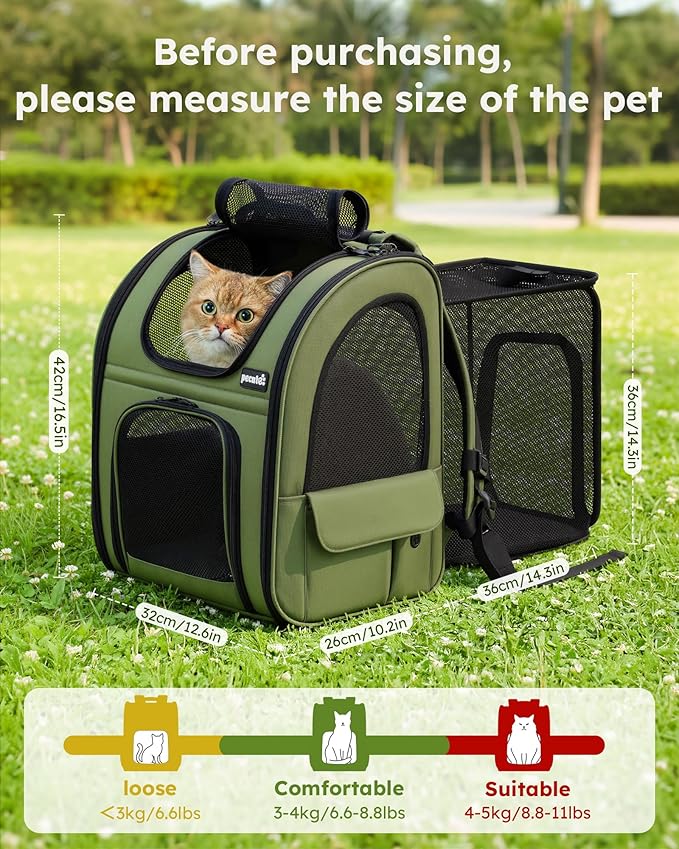 Pecute Expandable Cat Backpack Carrier, Backpack - Image 2