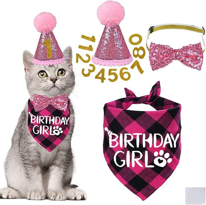 STMK Cat Birthday Decorations, Cat Birthday Hat by STMK