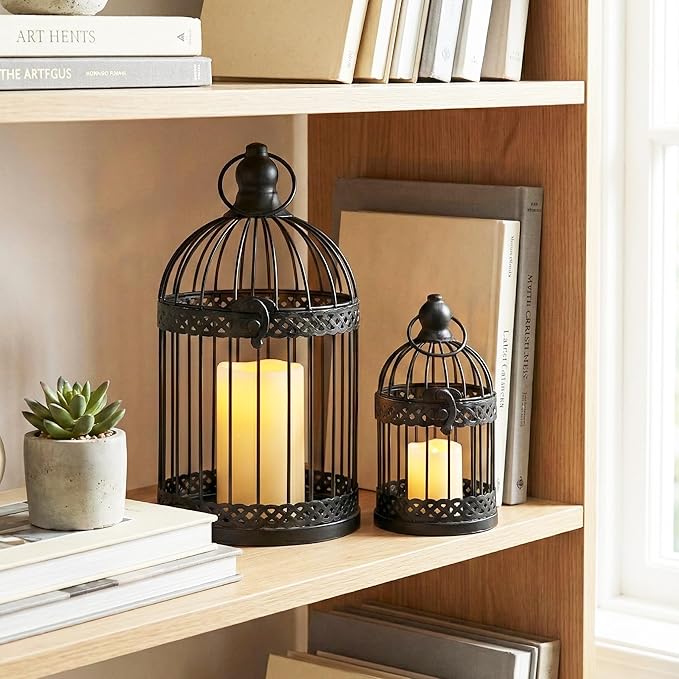 VELA LANTERNS Bird Cage Decor Candle Holder Lantern Decorative Table - Image 6