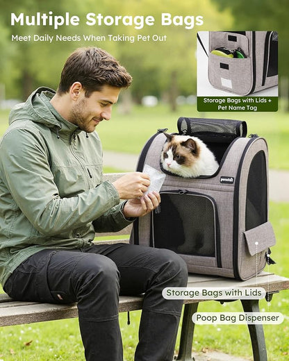 Pecute Cat Backpack Carrier XL, ExpandablePet Backpack - Image 9