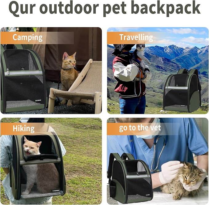 Cat Backpack Carrier for Small Dogs and Medium cat Puppy Kitten Bunny Pet - Image 4