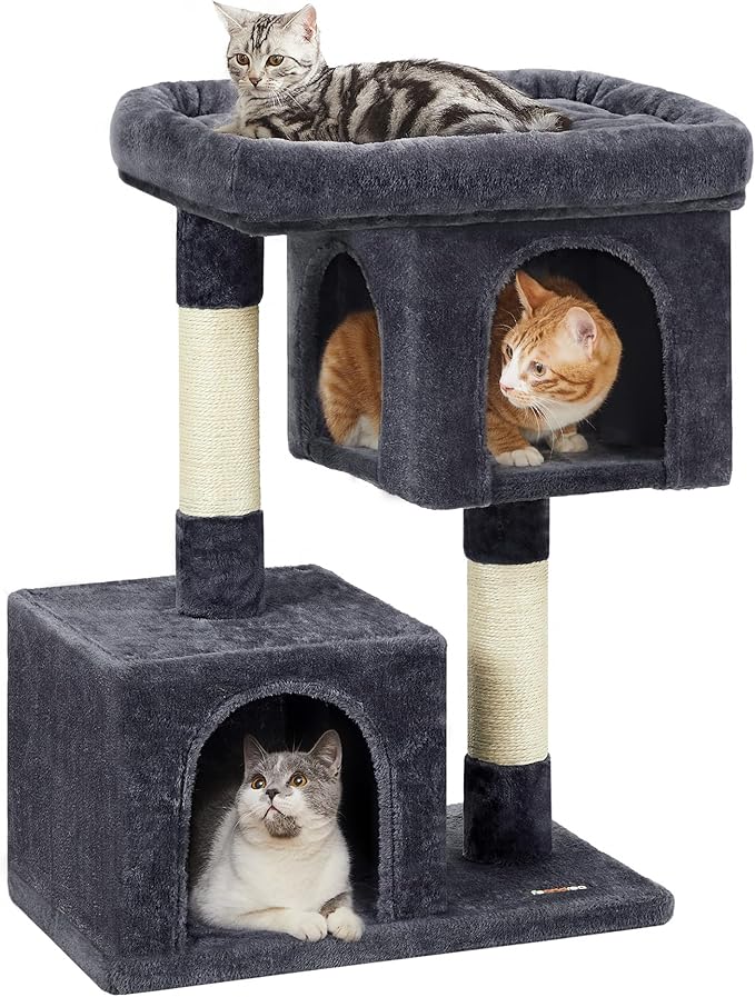 Feandrea Cat Tree, 33.1-Inch Cat Tower, Plush Condo by FeandreabySONGMICSHOME
