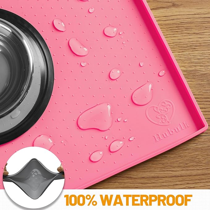 Hubulk Dog Feeding Mat, 100% Waterproof Food Grade Silicone Pet Food and Water - Image 4