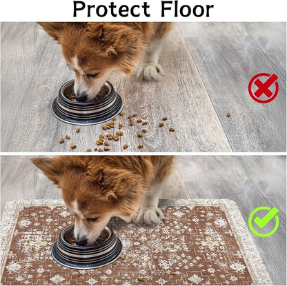 Pet Food Mats for Floor, Absorbent Dog Mat for Food and Water Dispenser Mat - Image 3