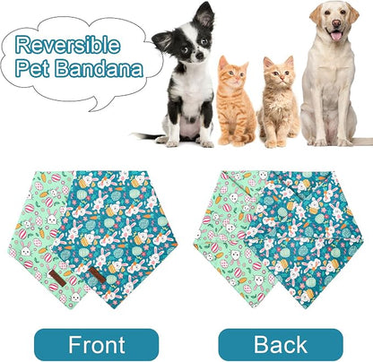 ARING PET Easter Dog Bandana 2 Pack-Cute Green Easter Eggs Dog Bandanas - Image 4
