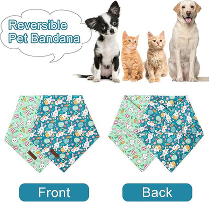 ARING PET Easter Dog Bandana 2 Pack-Cute Green Easter Eggs Dog Bandanas - Image 4