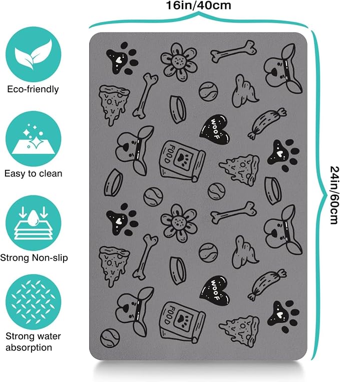 Pet Feeding Mat for Floors Waterproof Dog Mat for Food and Water Absorbent - Image 4