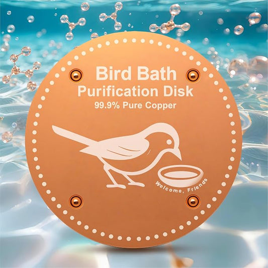 Bird Bath Purification Disk Pure Copper Outside Winter Solar Power Birdbath by OICEME