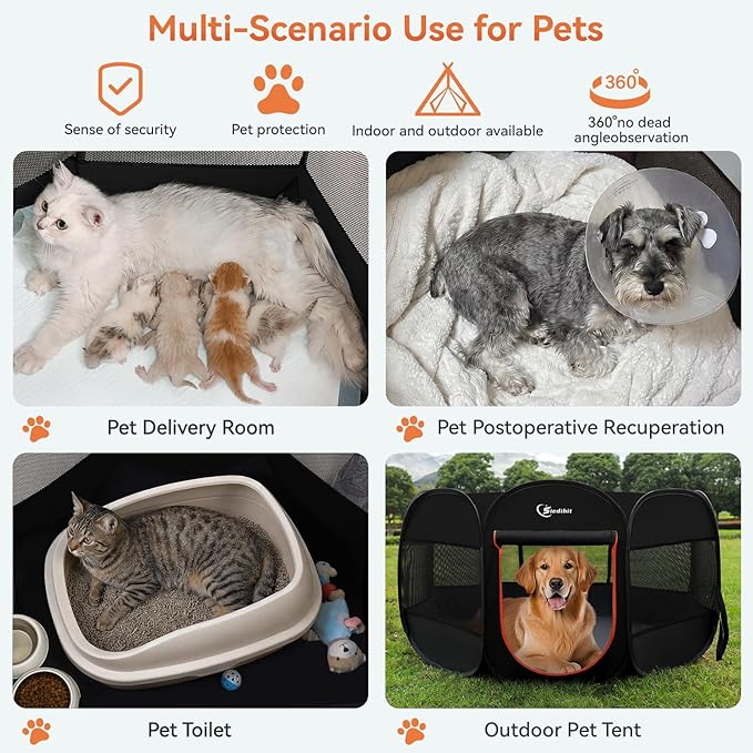 Dog Playpen, Large Puppy Pet Playpen, Dog Crate Tent Cage Indoor/Outdoor - Image 4