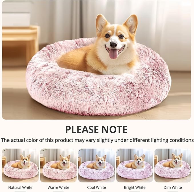 JOLLYVOGUE Calming Dog Bed Large Size Dog, Anti-Anxiety Donut Large Pet Bed - Image 6