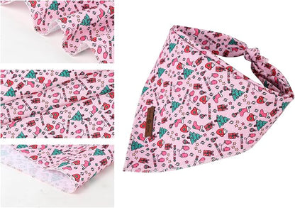 Lionet Paws Cotton Christmas Dog Bandanas Pink, Gloves Tree Comfortable Dog - Image 3