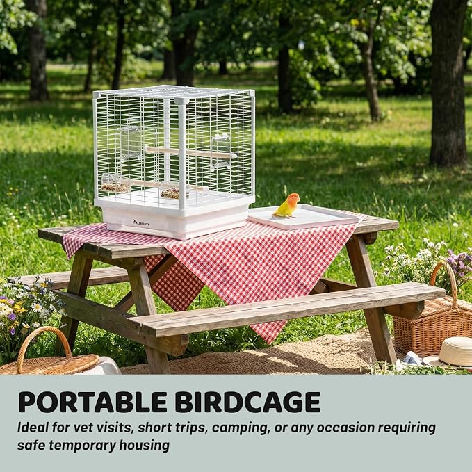 17.3" Portable Travel Bird Cage, Parrot Cage, Ample Room - Image 6