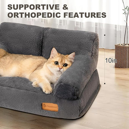 Cat Couch Bed - Cat Bed for Indoor Cats, Calming Pet Sofa Puppy Sleeping Bed - Image 5