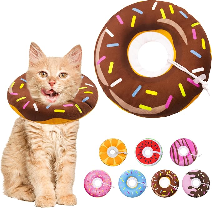 Cat Cone Collar Soft, Adjustable Cat Recovery Collars Spay Cone to Stop Licking by Seyezo