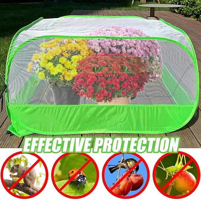 Pop Up Garden Mesh Plant Cover 2Pcs Outdoor Plant Protector Mesh Plant - Image 4