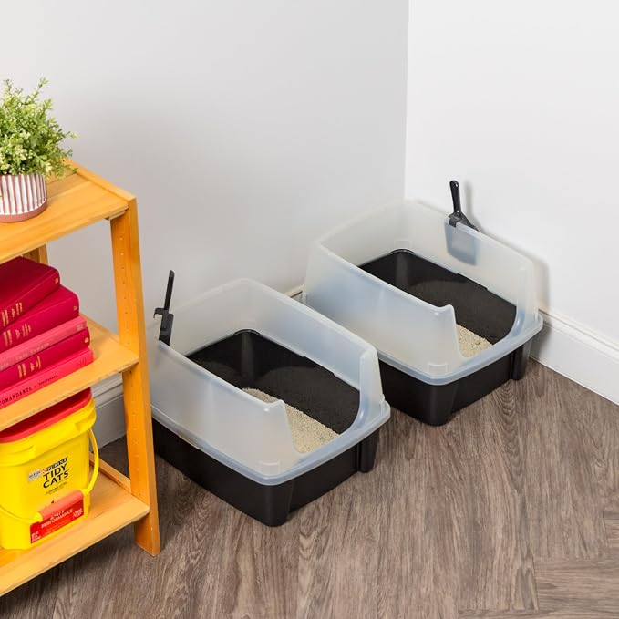 IRIS USA 2 Pack Large Open Top Cat Litter Box - Image 8