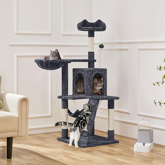 Yaheetech 54in Cat Tree, Spacious Condo and Hammock, Ideal Activity Center - Image 2