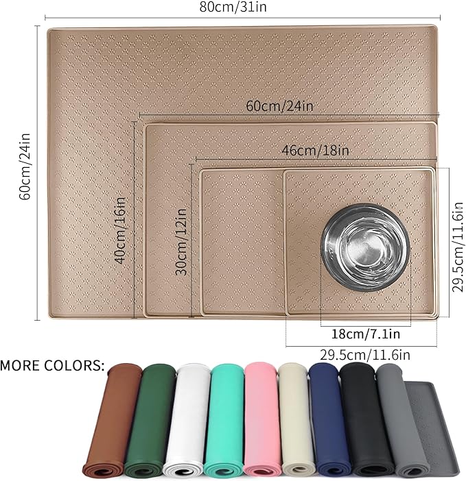 Ptlom Silicone Dog Food Mat Waterproof Pet Feeding Mat - Image 2