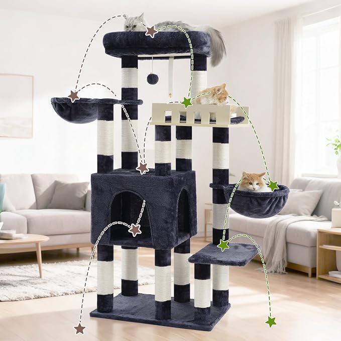 Cat Tree for Indoor Cats Large Adult, Heavy Duty Cat Tree for Large Cats 20 lbs+ - Image 6