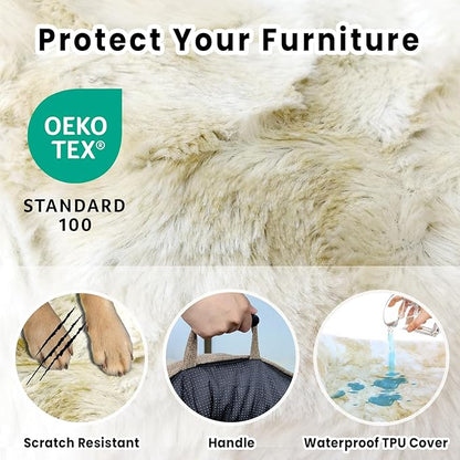 Calming Extra Large Dog Couch Bed, 45 x 37 inch Waterproof Removable Pet Mat - Image 3