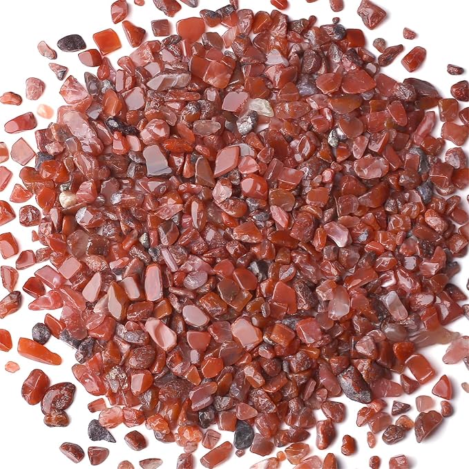 Carnelian Aquarium Gravel Rocks Natural Tumbled Healing Crystal Chips Bulk by YATOJUZI