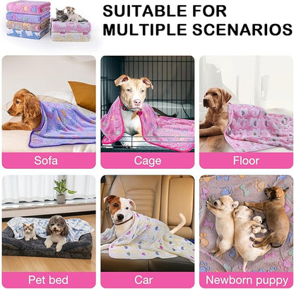 Dono 1 Pack 6 Dog Blankets, Soft Fluffy Fleece Pet Blanket Warm Sleep Mat Paw - Image 7