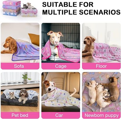 Dono 1 Pack 6 Dog Blankets, Soft Fluffy Fleece Pet Blanket Warm Sleep Mat Paw - Image 7