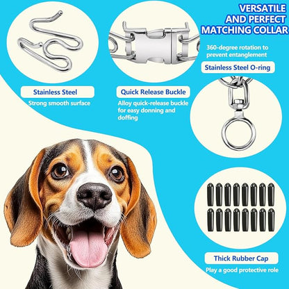 Stainless Steel Dog Collar, Tangle-Free 360° Swivel Collar - Image 2