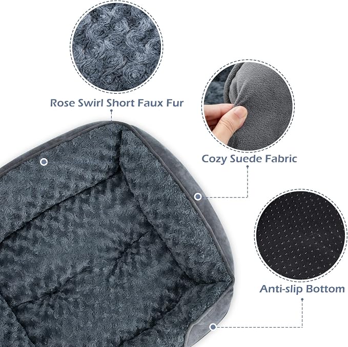 INVENHO XX-Large Dog Bed for Large Medium Small Dogs, Rectangle Washable Dog Bed - Image 4