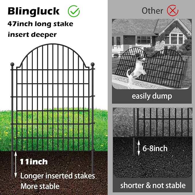 10 Panels No Dig Decorative Garden Fence - Image 3