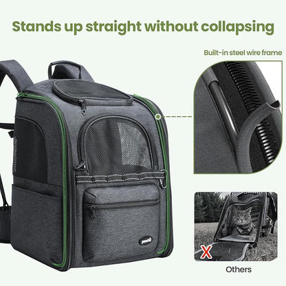 Pecute Cat Backpack Carrier, 30% Energy Saving Breathable Pet Backpack - Image 4