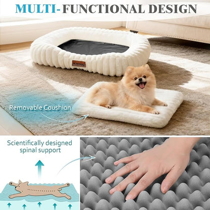 Dog Bed Large Size Dogs Washable Soft Furry Pet Bed, Calming Rectangle Large - Image 2