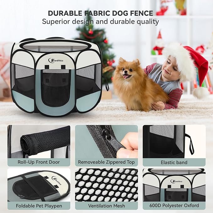 Dog Playpen, Puppy Pet Playpen, Medium Dogs Tent Crates Cage Indoor/Outdoor - Image 4