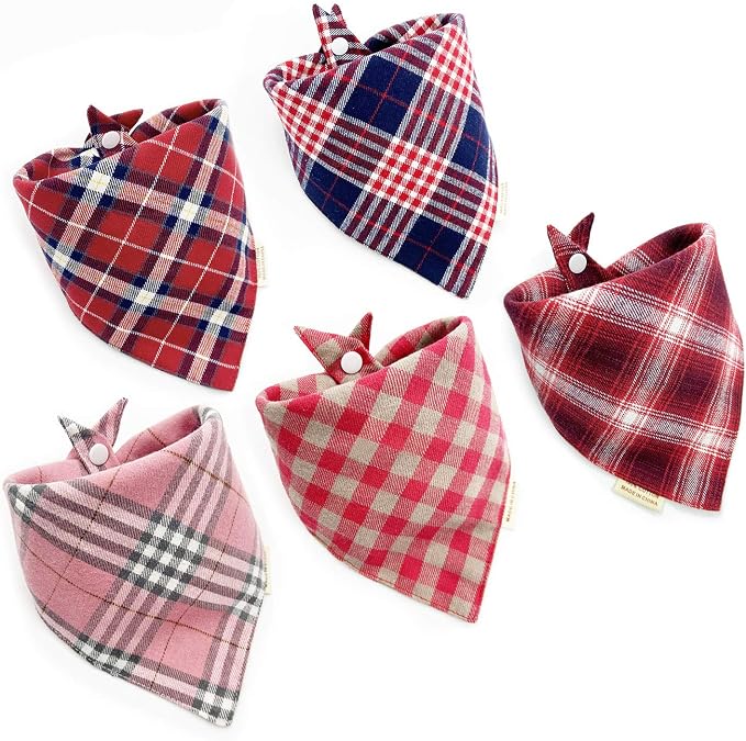 Savier 5PCS Dog Bandanas with Button by Unknown