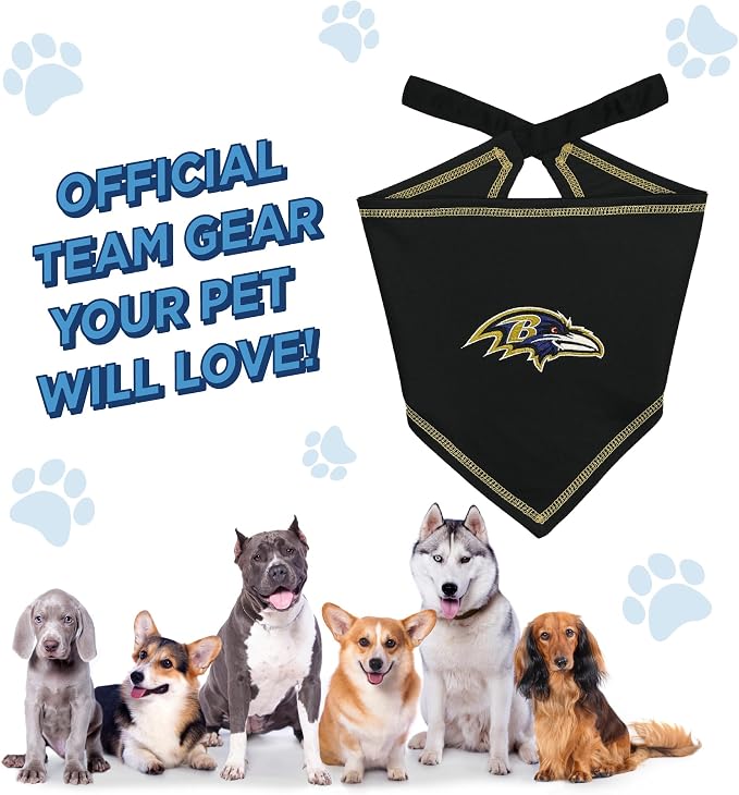 Pets First NFL Baltimore Ravens TIE Bandana, Size Small/Medium. Dog Bandana - Image 6