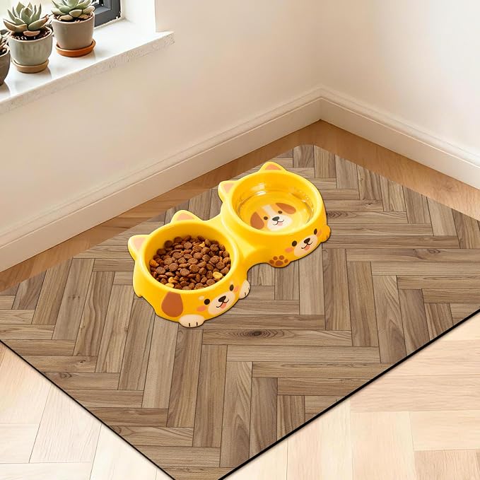 Pet Feeding Mat for Floors Waterproof Dog Mat for Food and Water Absorbent by Unknown