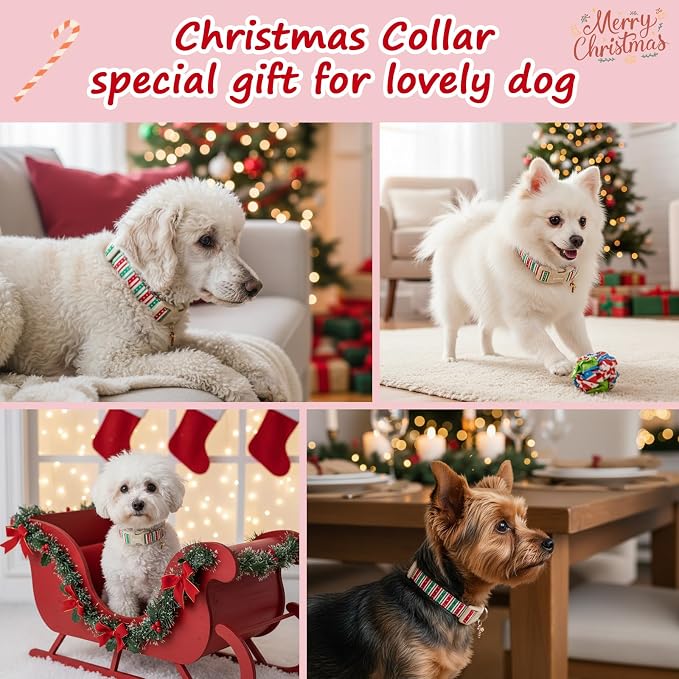 Polyester Collar for Dog, Adjustable Christmas Dog Collar for Extra Medium Dogs - Image 3