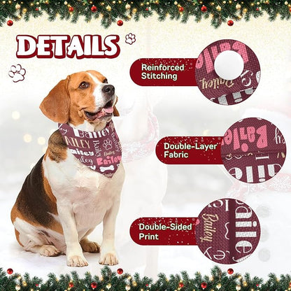 Personalized Dog Bandanas Custom Neckwear Name Button Anti-loosening Dog Scarf - Image 3