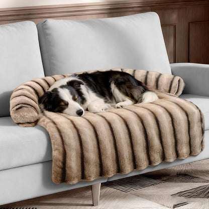 Large Dog Couch Bed, Fluffy Washable Couch Protector by WATANIYAPET