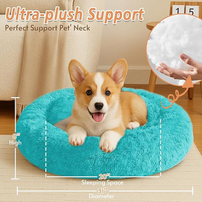JOLLYVOGUE Calming Dog Bed Medium Size Dog, Anti-Anxiety Donut Medium Pet Bed - Image 5