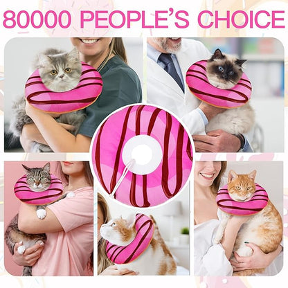 Cat Cone Collar Soft, Cute Cat Donut Collar After Surgery, Adjustable Kitten - Image 6