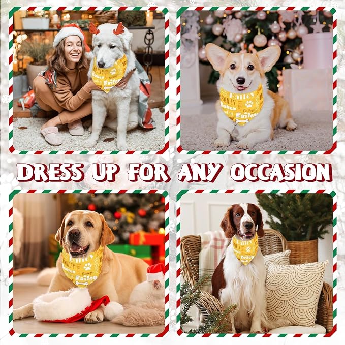 Personalized Dog Bandanas Custom Neckwear Name Button Anti-loosening Dog Scarf - Image 6