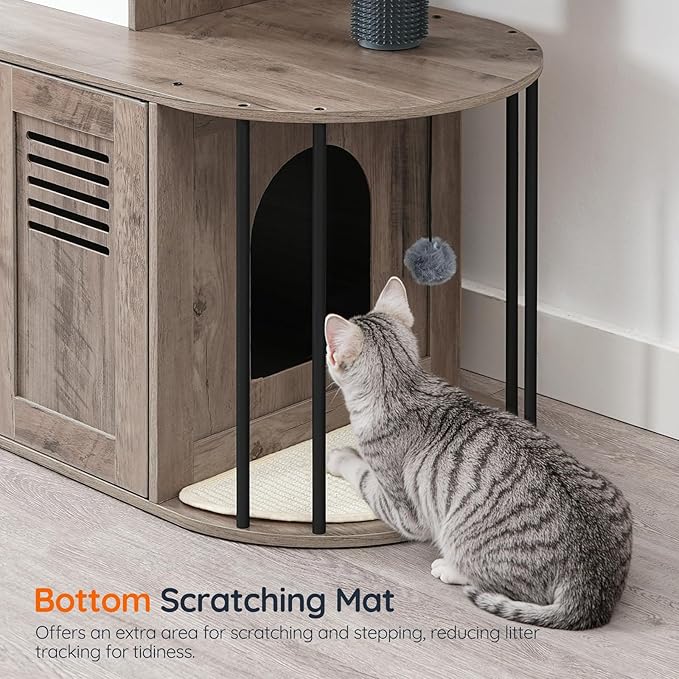 HOOBRO Cat Tree with Litter Box Enclosure, Arched All-in-One 31.5" Cat Tower - Image 5