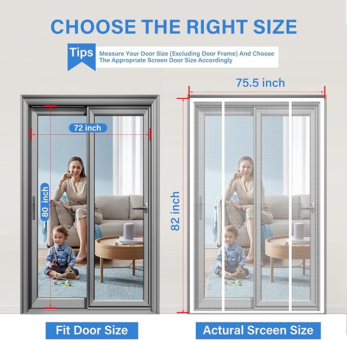 Magnetic Screen Door Upgraded PET Mesh Stronger Than Fiberglass and Polyester - Image 2