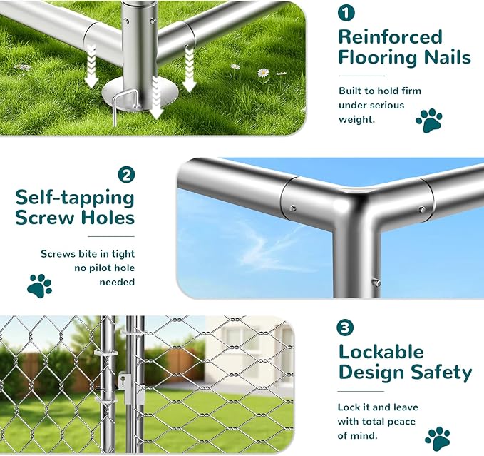 10'x10' Large Outdoor Dog Kennel Outside - Image 3