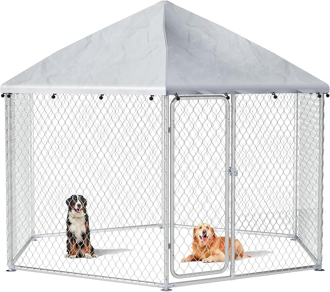 9.1x9.1 FT Outdoor Dog Kennel Heavy Duty Dog Enclosure by docagt